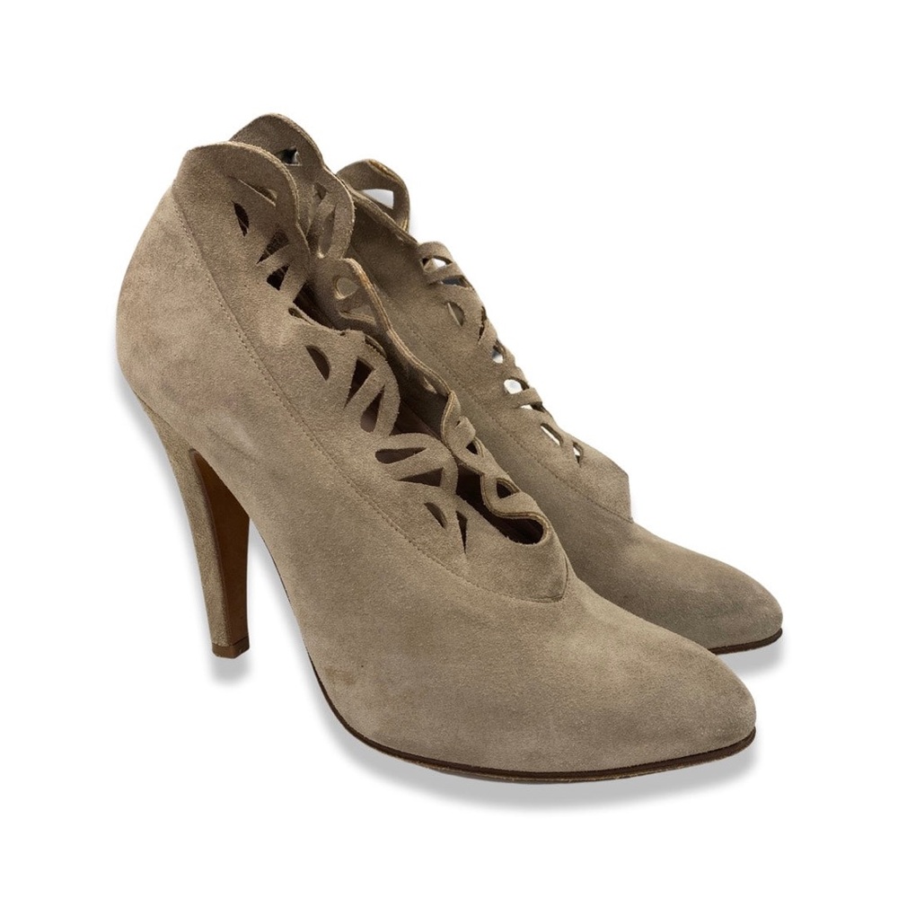 CHLOÉ taupe suede heeled boots Size 37
